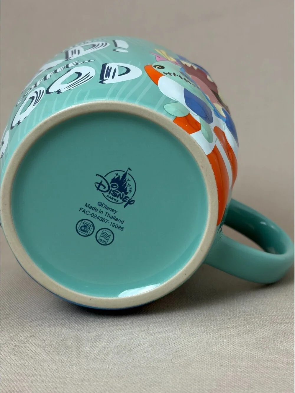 Disney Parks Stitch Coffee Mug Mornings Bad Coffee Good Scrump Teal Blue Cup 16o